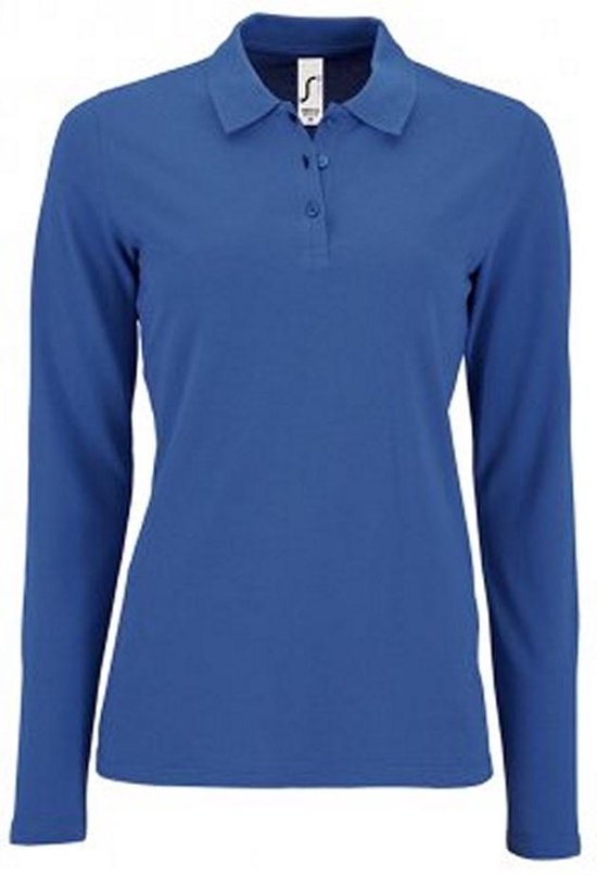 SOLS Dames/dames Perfecte Lange Mouw Pique Polo Shirt (Koningsblauw)