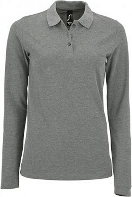SOLS Dames/dames Perfecte Lange Mouw Pique Polo Shirt (Grijze Mergel)