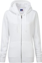 Russel - Authentic Hoodie met Rits Dames - Wit - L