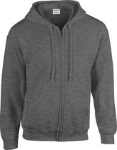 Gildan Zware Blend Unisex Adult Full Zip Hooded Sweatshirt Top (Donkere Heide)