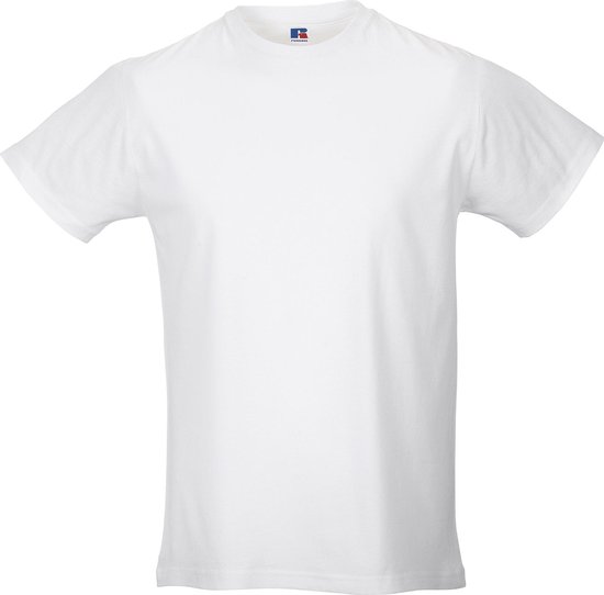 Russell Heren Slank T-Shirt met korte mouwen (Wit)