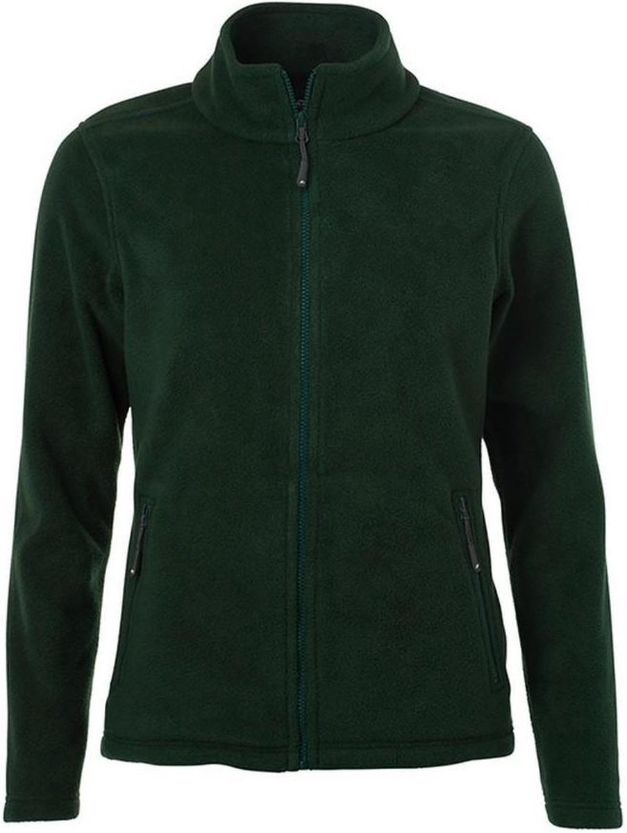 James and Nicholson Dames/dames Fleece Jasje Donkergroen