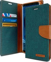Samsung Galaxy S9 Plus Denim Bookcase - Groen - Spijkerstof - Portemonnee hoesje
