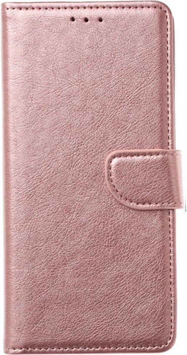 MM&A PU Lederen Wallet Book Case Hoesje - Portemonnee - geschikt voor Apple iPhone 7 – Apple iPhone 8 - Apple iPhone SE (2020) - Apple iPhone SE (2022) – Met Stand – Kaarthouder – Card Case – Pasjes Houder – Magneet Sluiting – Bookcase – Rose Goud