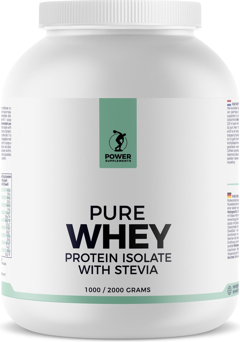 Goedkoopste Power Supplements - Stevia Whey Protein Isolate - 2kg - Bos-Aardbei