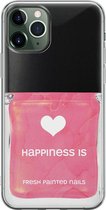 iPhone 11 Pro Max hoesje siliconen - Nagellak - Soft Case Telefoonhoesje - Print / Illustratie - Transparant, Roze