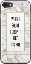 Leuke Telefoonhoesjes - Hoesje geschikt voor iPhone 8 - Fitness quote squats - Soft case - TPU - Tekst - Grijs