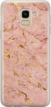 Samsung Galaxy J6 2018 hoesje siliconen - Marmer roze goud - Soft Case Telefoonhoesje - Marmer - Roze