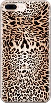iPhone 8 Plus/7 Plus hoesje siliconen - Animal print - Soft Case Telefoonhoesje - Luipaardprint - Transparant, Bruin
