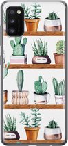 Leuke Telefoonhoesjes - Hoesje geschikt voor Samsung Galaxy A41 - Cactus - Soft case - TPU - Planten - Groen