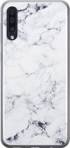 Leuke Telefoonhoesjes - Hoesje geschikt voor Samsung Galaxy A50 - Marmer grijs - Soft case - TPU - Marmer - Grijs