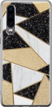 Huawei P30 hoesje - Goud abstract - Soft Case Telefoonhoesje - Print / Illustratie - Goud