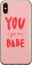 iPhone X/XS hoesje siliconen - You got this babe! - Soft Case Telefoonhoesje - Tekst - Transparant, Roze