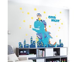 Muursticker Kinderkamer | Wanddecoratie Babykamer | Decoratie Jongens & Meisjes | Dinosaurus Versiering | 3D Stickers | Dino Muursticker | Slaaplekker Dino