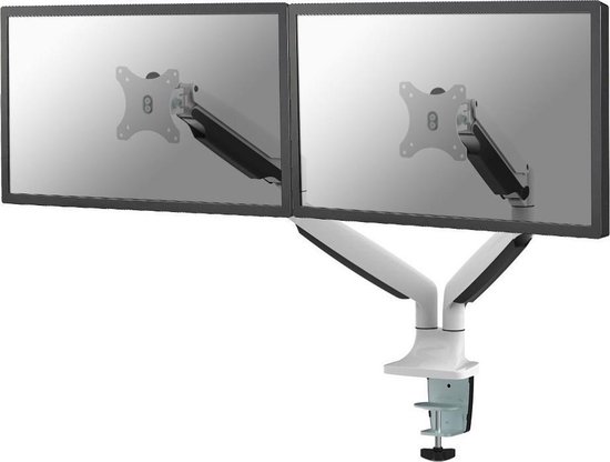 Neomounts NM-D750DWHITE full motion monitorarm 2 schermen - 10-32" - gasveer - 1-9 kg (2x) - wit