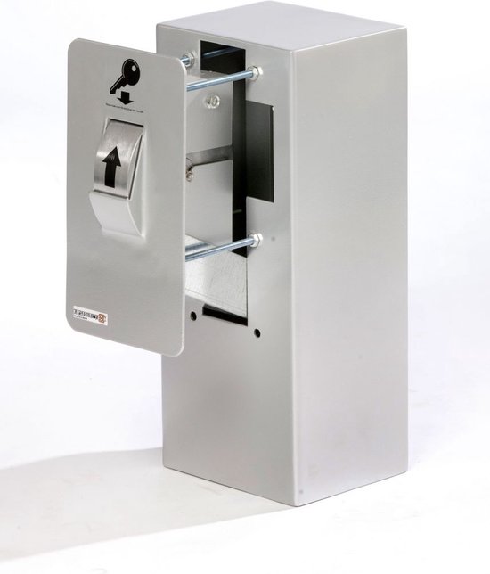 Boîte de sécurité à clés KSB107 Coffre-fort à clés intégré avec panneau de façade, roue à roulettes et coffre-fort intérieur.