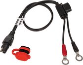 OptiMate O-11 Accukabel met SAE Connector & 15A Zekering 50cm – Heavy Duty Permanente Accuaansluiting met M8/M10 Ringogen voor Auto, Motor & Boot