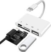 Vues Lightning naar Camera - Kaartlezer - Cardreader - 4-in-1 Reader - USB - SD Kaart - Adapter - Micro SD  -  Geschikt voor iPhone - iPad