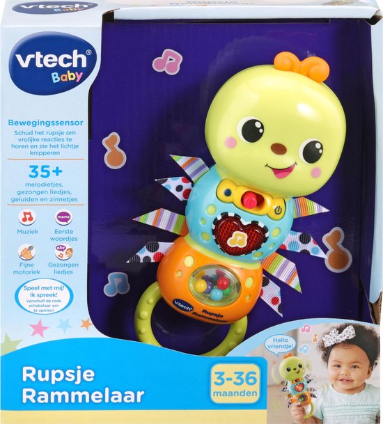 VTech Baby Rupsje Rammelaar - Educatief Babyspeelgoed - Liedjes en Geluiden - Van 3 tot 36 Maanden - VTech