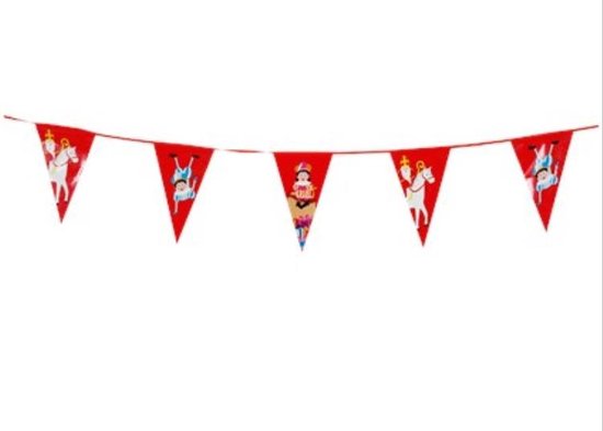 Sinterklaas & Piet Vlaggenlijn Feest Decoratie | 15 Vlaggetjes ca. 6 Meter bol.com