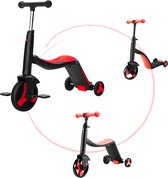 Fyn Spelen Loopfiets - 3 in 1 Loopfietsje - Fiets Rood 3 in 1 - Step Fiets Loopfiets - Kinderstep - Peuterfiets - Buitenspeelgoed