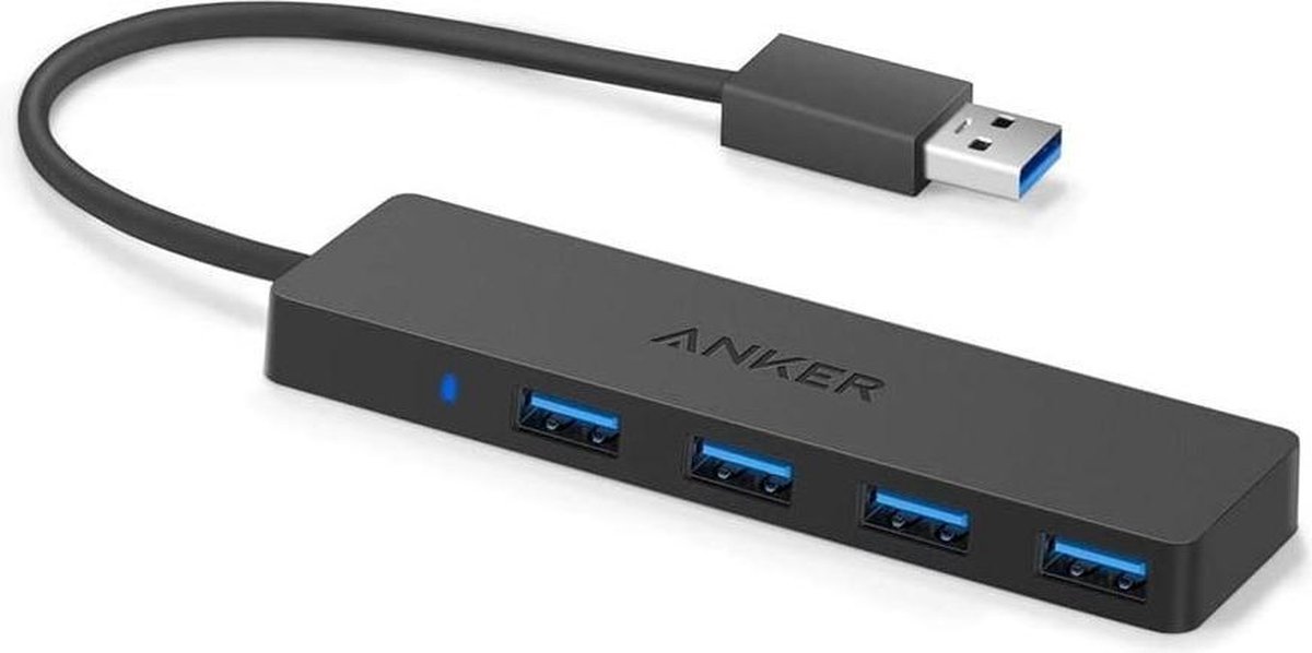 Anker Ultra Slim - USB-hub - 4x USB 3.0 - Zwart