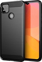 Xiaomi Redmi 9C Hoesje Geborsteld TPU Flexibel Zwart