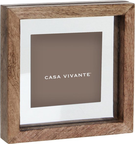 Casa Vivante - Cadre photo Karna en bois de manguier Dimensions en 23x23 marron foncé | bol.com