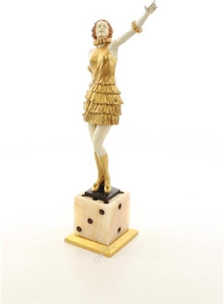 Beeld - Bronzen sculptuur Dansende vrouw - Wit Brons - 43,3 cm hoog
