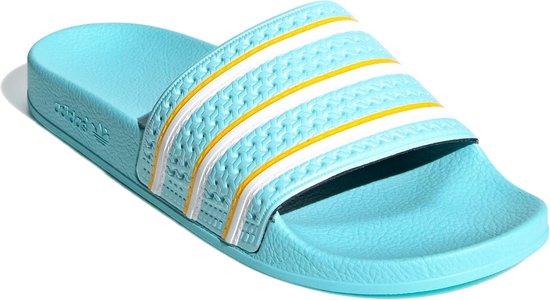 vitamine Malaise Senaat adidas Slippers - Maat 37 - Unisex - licht blauw/wit/geel | bol