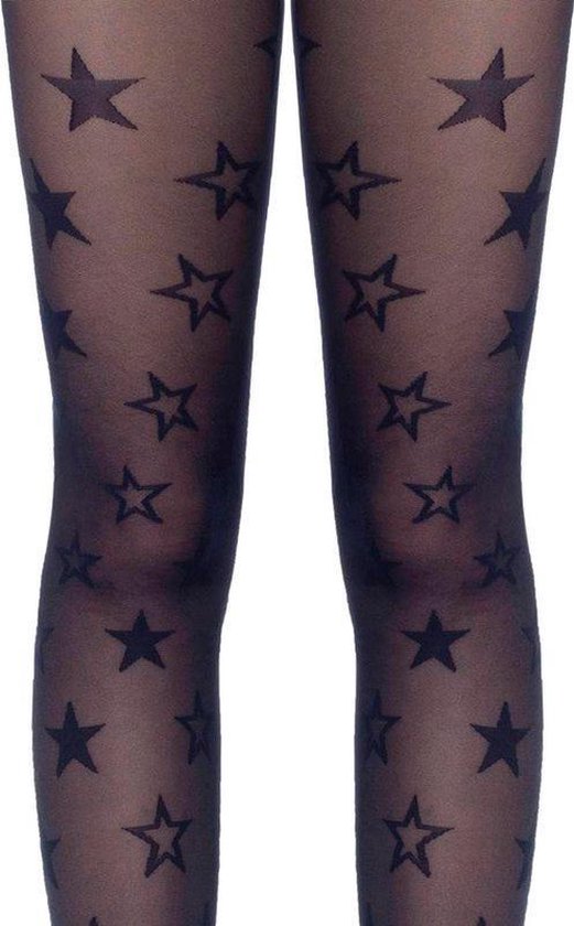 Trendy kinderpanty met sterren, zwart, maat 146-152 (in verpakking).
