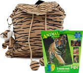 Backpack Plush Tiger - Sac à dos pour tout-petits - Sac à dos tigre en peluche - Porte-clés Tiger avec Puzzle 3D - Pack de 3 Puzzles