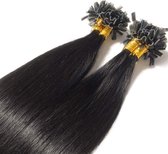 Keratine Hair Extensions 55/60cm #1 black Bonding50stuk/1gram wax extension