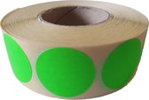 Blanco etiketten op rol - 25 mm rond - groen radiant
