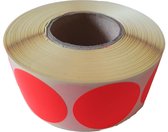 Etiketten op rol - 35 mm rond - rood radiant - blanco - 1.000 etiketten per rol - HetEtiket