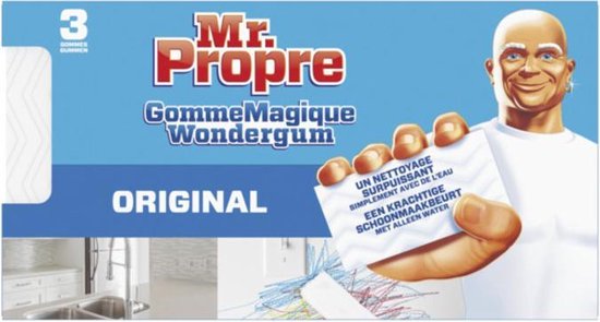 MR PROPER Wondergom Wonderspons - Krachtige Schoonmaakbeurt Met Alleen Water - Gomme Magique - 3 Gommen