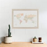 Miss Wood - Watercolor kurken wereldkaart - 90x60cm (XL) - Colonial