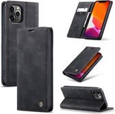 CaseMe - iPhone 12 Pro hoesje - Wallet Book Case - Magneetsluiting - Zwart