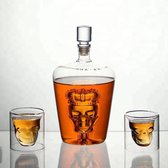 Nicholas & Ryan Whisky's - Decanteerkaraf - Egypt skull - Luxe Whiskey Karaf Set - 0,75 L - Incl. 2 Glazen