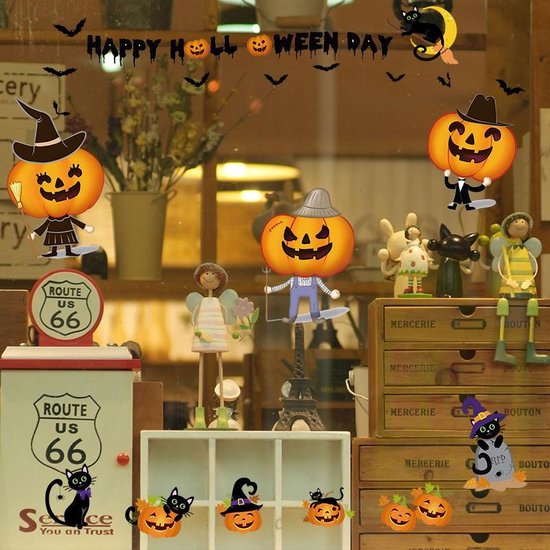 schieten Allerlei soorten Tekstschrijver Decoratie Halloween - Sticker Halloween - Raamsticker Halloween - Halloween  figuren -... | bol.com
