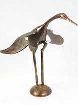 Spread wings crane bird Rainbow Copper 29x32x38.5 cm