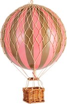 Authentic Models - Luchtballon Travels Light - Luchtballon decoratie - Kinderkamer decoratie - Roze - Ø 18cm