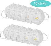 LIFETASTIC® Medisch mondkapje met ventiel - Wit - 10 stuks - Wegwerp - Betere ademhaling - Filter - Mondmasker