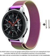 22mm Milanees Bandje Veelkleurig voor Samsung, LG, Asus, Pebble, Huawei, Cookoo, Vostok en Vector - magneetsluiting – Milanese RVS Armband rose silver - Gear S3 - Zenwatch - Regenboog - Rainbow - 22 mm