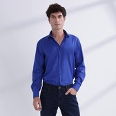 Heren Overhemd Kobalt Blauw MT 44 - Baurotti Lange Mouw Regular fit