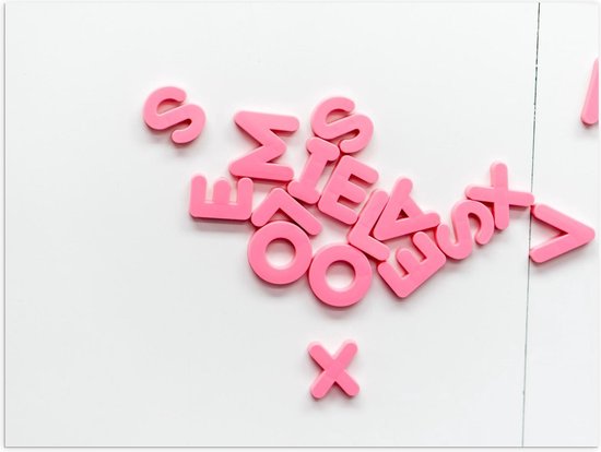 Poster – Roze Letterfiguren - 40x30cm Foto op Posterpapier