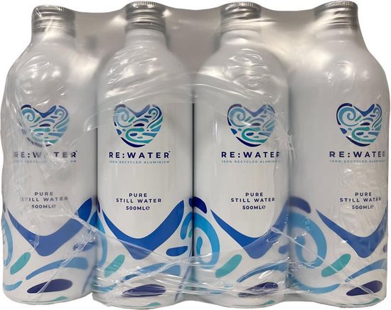 bol.com | 12 flessen RE:WATER aluminium fles bronwater/mineraalwater -  hervulbare fles