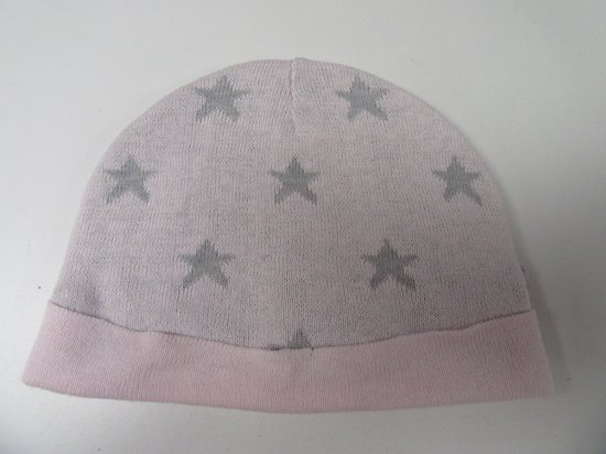 Le rose chapeau de Noukie avec des étoiles gris, T0 0-3 mois 43 cm