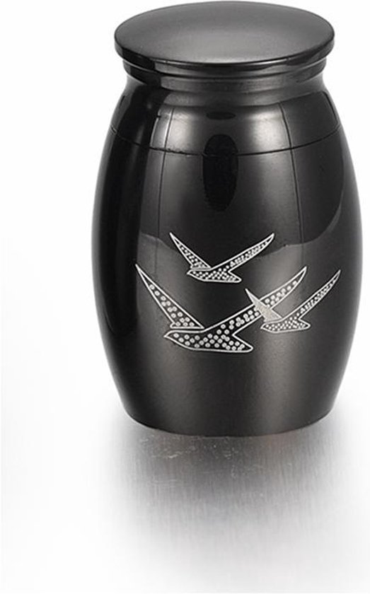 Blauw Grammatica spade Mini Urntje Zwart Met Vogels. Mooi klein urntje voor een grote herinnering  7.5 ML inhoud. | bol.com