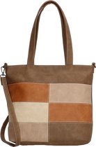 Beagles Tas (Enrico Benetti) - Shopper - Schoudertas - 14 Inch - Extra lange band – Bruin / Cognac / Taupe